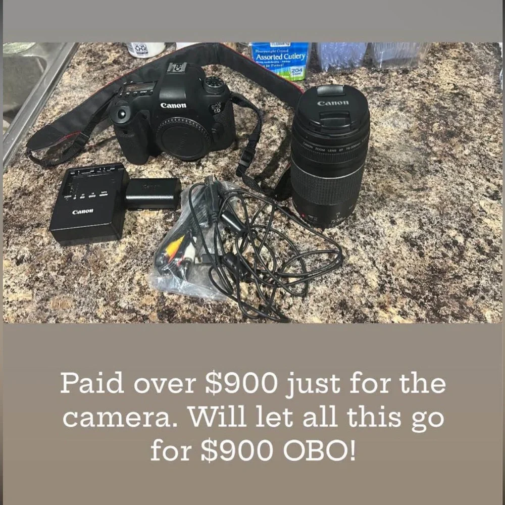Canon Black DSLR Camera with Accessories